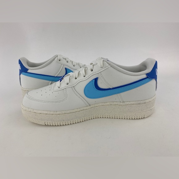 Nike Air Force 1 LV8 White Blue Youth 7Y GS Sneakers Double Swoosh DQ0359 100 - Picture 12 of 12